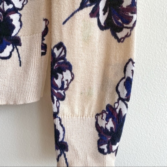 LOFT Cream Floral Cardigan - Size Medium - Picture 4 of 4
